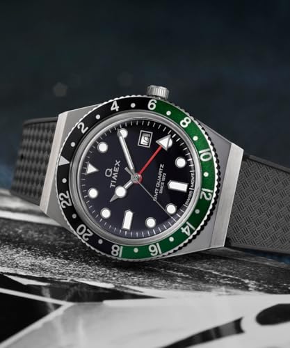 Miniatura 6 de Timex Men's Q GMT 38mm Synthetic Rubber Strap Watch
