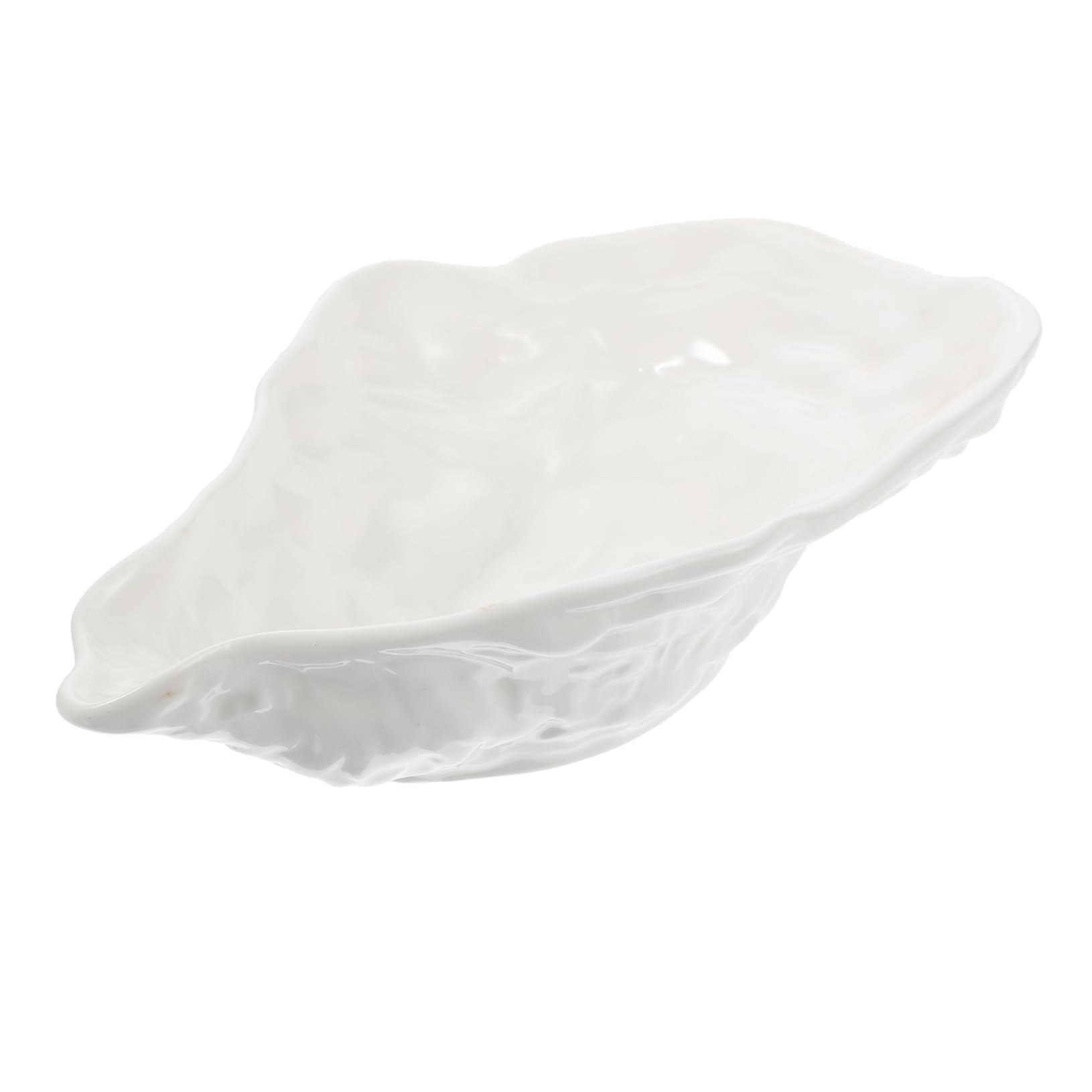 MUCKLILY 1Pc Creative Ceramic Bowl for Serving Food Irregular Shape Noodle Bowl Oyster Plate Smooth Surface Easy to Clean for Use