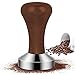 Pressino Caffe In Acciaio, Pressino per Caffè, Pressino Caffè Acciaio Inossidabile, Tamper Espresso, Manico legno Pressino Caffè, per Accessori da Caffè, Ristorante per Famiglie (58 mm)