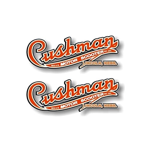 2 Cushman Motor Scooter 9" Decals Vintage Eagle Husky Scooters Golfster Vinyl Stickers (Burnt Orange)