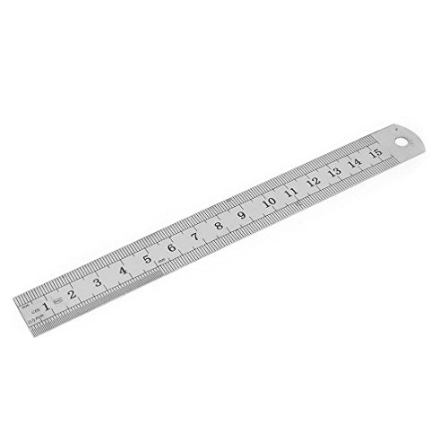 Aexit Metal 15cm Linear Measurement 6 Inches Scale Range Double Sides Measure Measuring Straight Rulers Ruler Tool