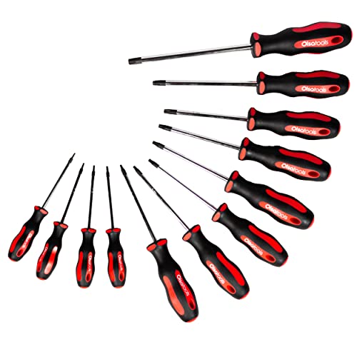 Olsa Tools Torx Screwdriver Set | 12-Piece Torx Screwdriver Set | Comfortable Ergonomic Handle Grip | Professional Quality Torx Screwdrivers | Non-Slip Grip | Professional Grade #TOP30
