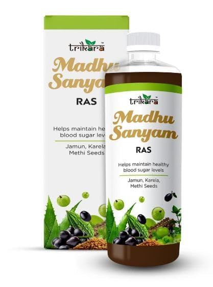 Trikara Madhu Sanyam Ras | Ayurvedic Herbal Juice with Jamun Karela & Methi | Daily Wellness Support | Helps Maintain Healthy Blood Sugar Levels-image-32
