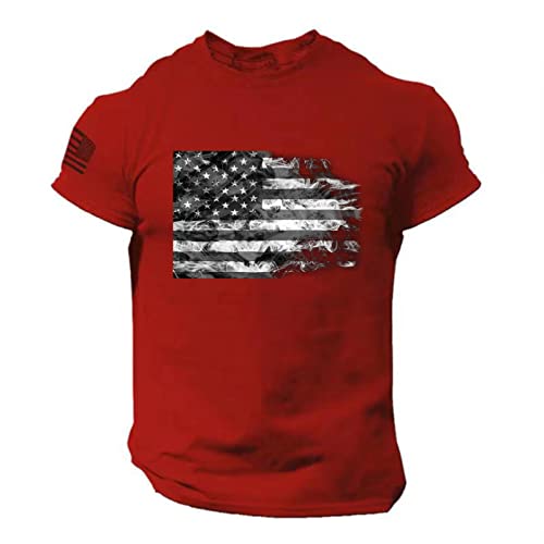 Camisetas para hombre de verano con logotipo de la bandera del Reino Unido para hombre, casual, fitness, impreso, camisa de manga corta para hombre, rosso, 4XL