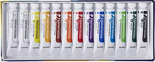 ニッカー絵具(Nicker colour) ファン・ポスターカラー 12色13本セット(ホワイト2) FPN13