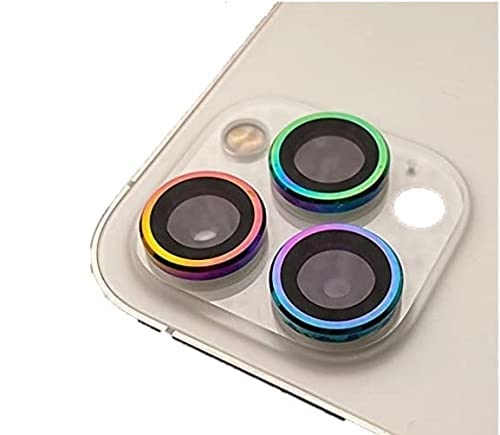 Image of V MOBITE Camera Lens Protector Ring for iPhone 12 Pro | Scratch Resistant Metal Camera Lens Guard | HD Clear Anti-Shock Dustproof Lens Protection Cover | Easy Installation Rainbow