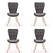 4X Stuhl Chair Wohnzimmerstuhl Küchenstuhl Stuhl Elda Stoff Natura hellgrau