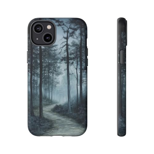 Coque iPhone 14 Plus Misty Forest Path idéale pour vos sorties