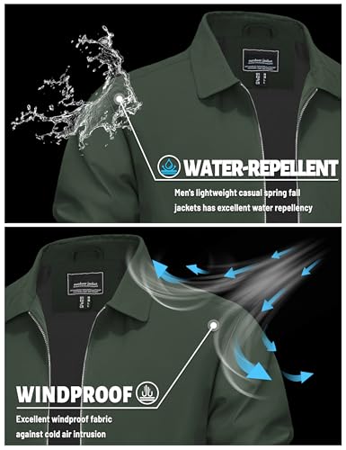 Image of TACVASEN Mens Lightweight Windbreaker Full Zip Up Laydown Collar Jackets Light Casual Coat with Zip Pockets