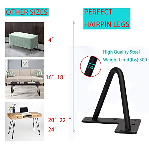 image for Heavy Duty Hairpin Legs 26 Inch Set of 4,DIY Metal Furniture Legs for 