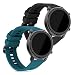 Produktbild kwmobile 2X Sportarmband kompatibel mit Huami Amazfit GTR (42mm) - Armband TPU Silikon Set Fitnesstracker Schwarz Petrol