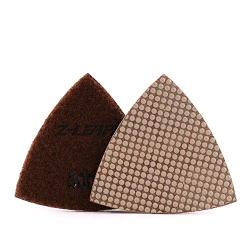 Z-LEAP Resin Triangular Sanding Polishing Pads for Oscillating Tools Sandpaper Sheet Porcelain Stone Glass Ceramic Discs 3