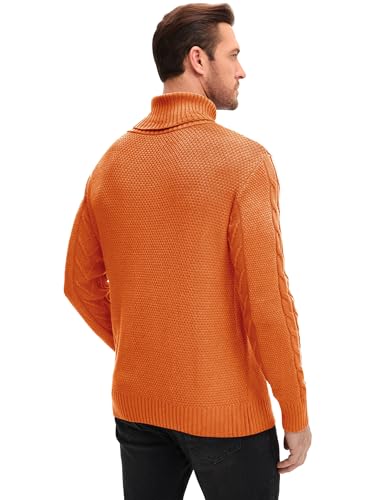 Men's Turtneck Pullover Sweaters Cable Knit Casual Pullover Sweater2
