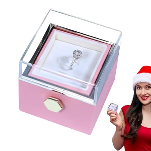 Neamou Ringbox für den Antrag,Antrags-Schmuckkästchen Roter Ring | Rosenbox, Blumen-Versprechensringbox für Heiratsantrag, Valentinstag, Muttertag, Weihnachten