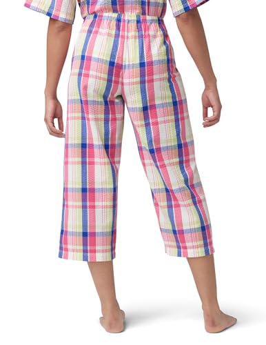 Image of HUE Women's Summer Vacation Pajama Separates, Soft, Whimsical Print Pjs with Tropical Beach Themes, Flip Flops, Cocktails