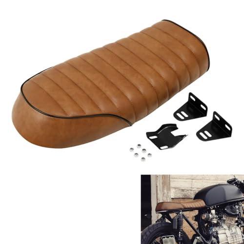 Selle moto CB400 et CG125 en cuir PU ZHANGTONG style Brat et Hump