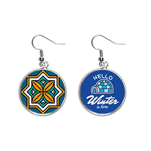 Pendientes de geometría abstracta estilo patrón de Marruecos para invierno
