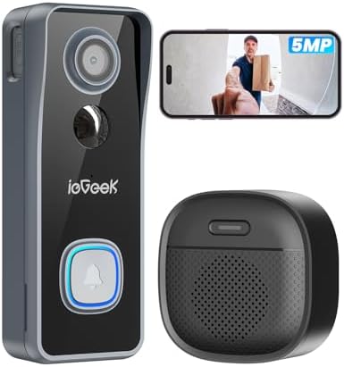 ieGeek Doorbell Camera No Monthly Fee, 5MP Video Doorbell Wireles...