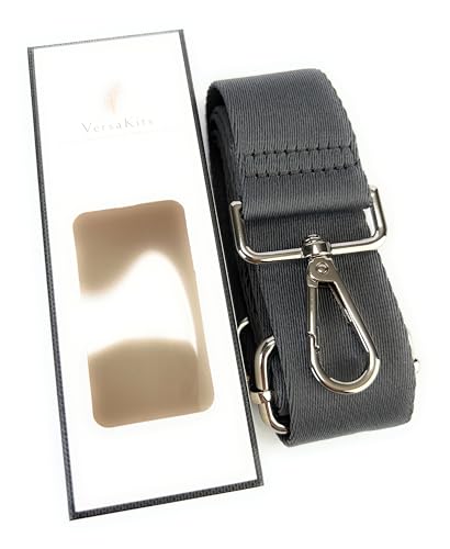 Image of Purse Strap Replacement for Crossbody Bags & Handbags | Premium Webbing with Silver Hardware Clip-On Installation Adjustable Length Comfortable Wide Guitar Style Strap