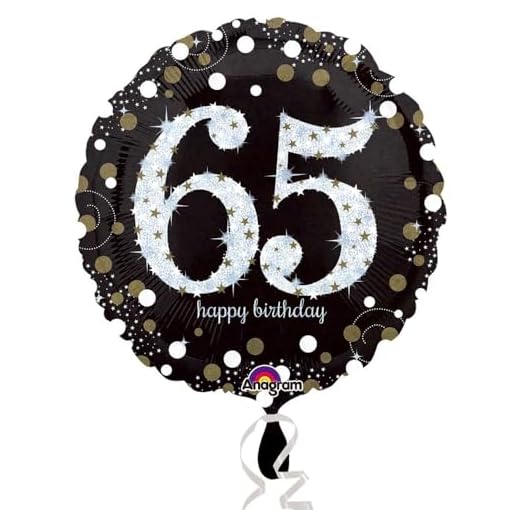 Amscan Anagram 3213301 - Globo redondo de aluminio para celebración de 65 cumpleaños, color dorado