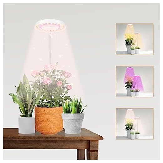 GooingTop LED Grow Light, Halo Plant Lamp for Indoor Plants Growing, White Low Light for Succulents Mini Small Plants Growth,Upgrade Timer 4/8/12/18 Hrs & Variable Spectrum,1 Pack