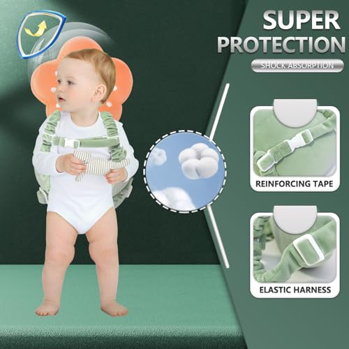 Generic Baby Head Protector Backpack, Head Protector Pad Safety Cushion for Crawling and Walking with Baby Knee Pads (Ordinary Style-Flower), Larger