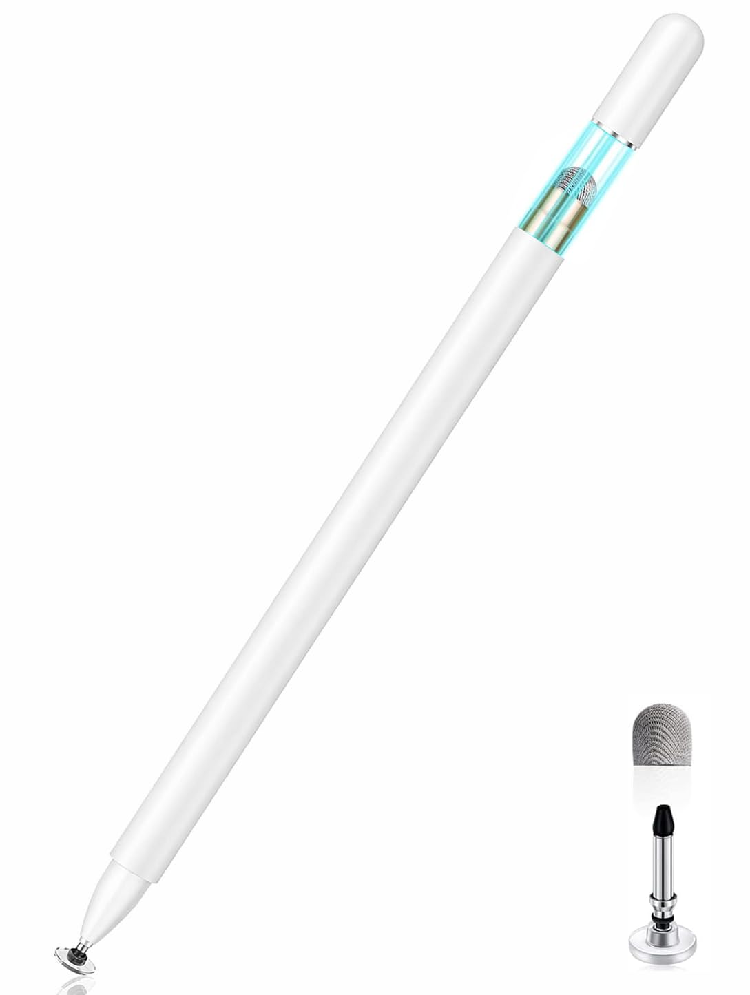 Mizi Universal Stylus Pen for Touch Screens, 2-in-1 Disc & Fibre Tip Stylus for iPad, iPhone, Android, Tablet, Chromebook, Kindle, Switch – High Precision, No Bluetooth, Magnetic Cap - White-image-22