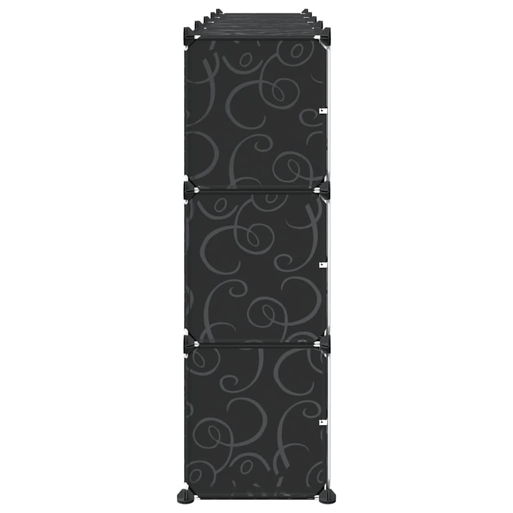 Solivagant Regalsystem mit 12 Würfeln und Türen Schwarz PP, Haushaltsbedarf,Aufbewahrung Ordnungssysteme,Kleideraufbewahrung,Schuhregale -schränke, 11.45 kg-4019578