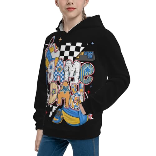 Softball Bow Game Day Hoodie Youth Hooded Sweatshirt 3D Digital Printed With Pockets Tops2