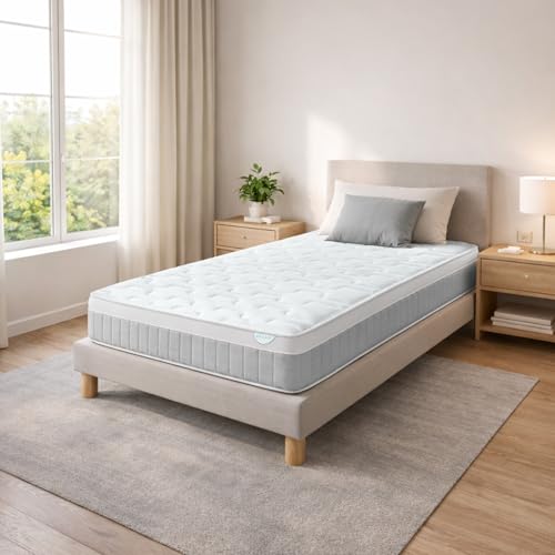 Relax Colchon 90 x 190 | Colchon Viscoelastico 90 x 190 | Firmeza Alta | Núcleo Espuma HR Firme con Capas de Visco Gel | Altura 25cm | Transpirable | Fabricado en España | Vetra Advance 90x190