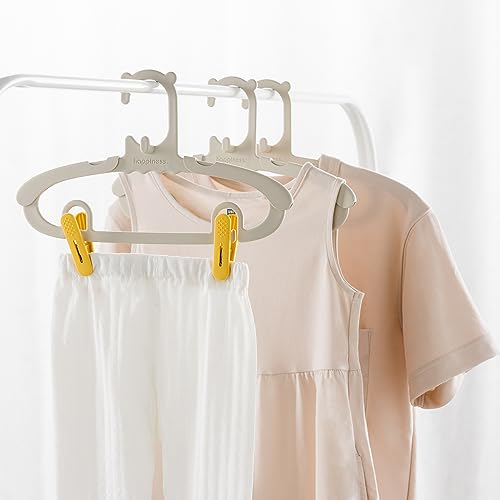 Mjrasg ADJUSTABLE BABY HANGERS FOR CLOSET Baby Hangers For Closet With Clips 15 Pack Plastic Kids Clothes Hangers Space Saving Adjustable Toddler Hangers thumb #6