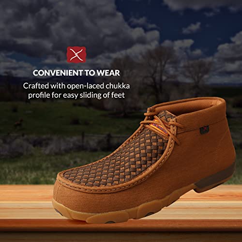 Twisted X Men’s Casual Chukka Boot - Driving Moc Handcrafted With Full-Grain Leather Upper, Rubber Outsole, Composite Insole, And Removable Footbed, Clay & Cocoa, 9.5 M #TOP2