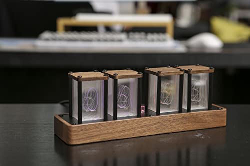 Clocteck Nixie Tube Clock Wooden Digital Clock For Bedroom,Easy Alarm Settings And 12/24H Display - A Retro Gift To Decorate Your Desk And Bedroom #TOP6