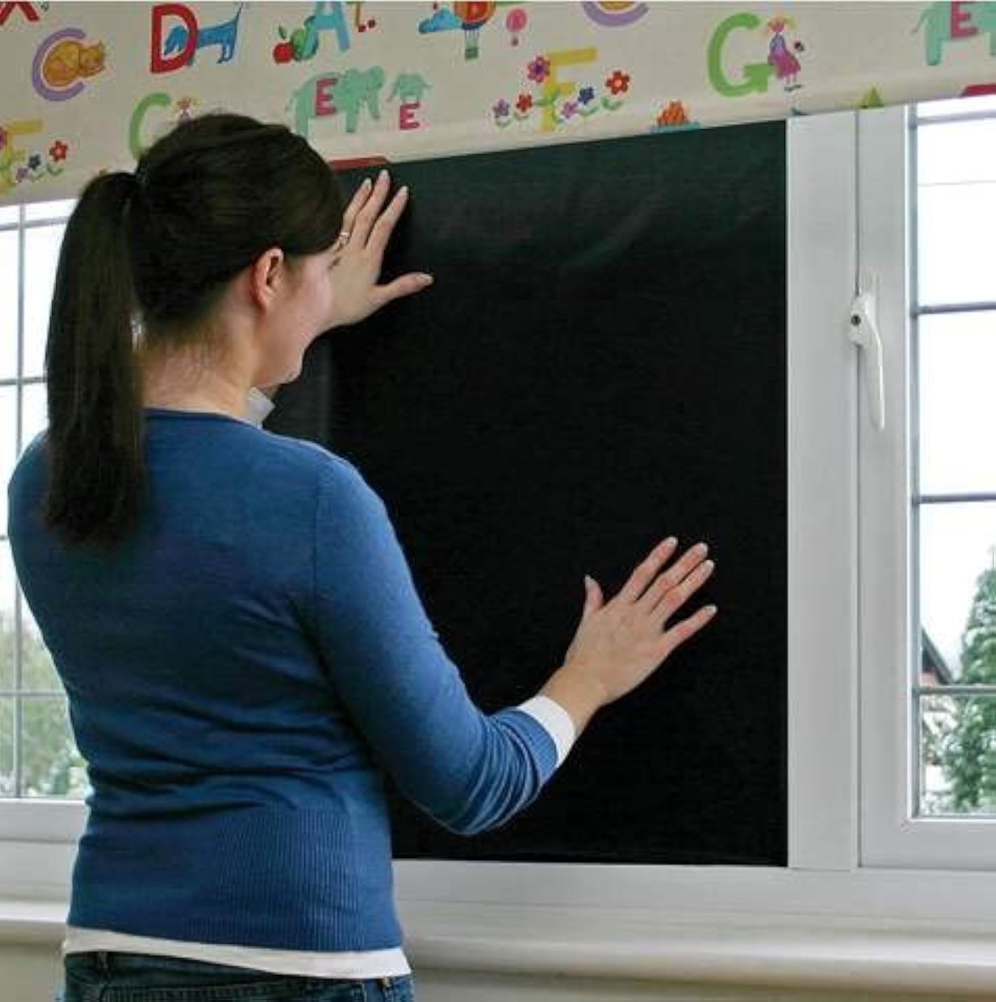 Static Cling Total Blackout Window Film, Privacy Room Darkening
