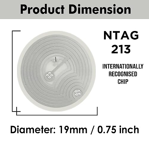 Image of CLICKEDIN NFC Stickers,Rewritable,144 Bytes Memory,13.56 MHz ISO 14443A:NFC Tag Pack of 10 Sticker (Mobile, Laptop, Tablet, Phone)