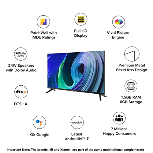 Image of MI Xiaomi 108 Cm (43 Inches) 5A Series Full HD Smart Android LED TV L43M7-EAIN (Black)