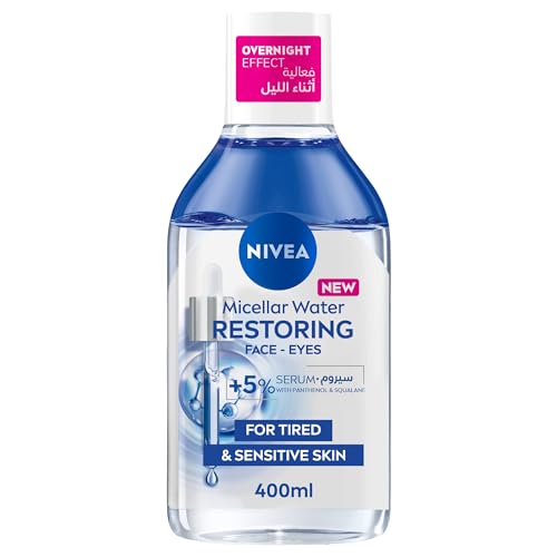 NIVEA Micellar Water Restoring Face and Eyes Cleanses & Removes Make Up For Tired & Sensitive skin 400ml