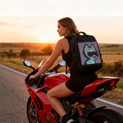 Sac ordinateur portable écran programmable LED étanche contre la pluie