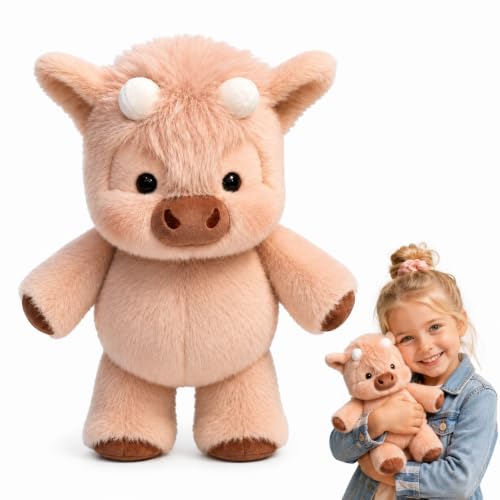 Amycute Peluche Mucca Corre, Pupazzo Che Corre Animale Peluche Morbido Pupazzo Antistress per Bambini Ragazze Donne