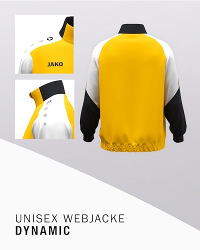 JAKO Unisex Webjacke Dynamic, gelb/weiß/schwarz, XS – Ansicht 4