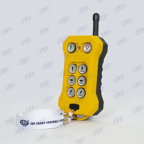 Image of SRP Single Speed Crane Wireless Radio Remote Control 6 Push Button Switch Industrial Channel Electric Lift Hoist Radio Switch Receiver (6+2) Button- 110V AC