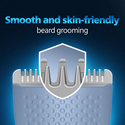 Image of Philips India's No.1 Men's Trimmer* | Skin Safe Beard Trimmer for Men | Durapower tech | Self Sharpening Blades | Skin Protect Comb | 30 min runtime USB charging | No oil needed | 2yr warranty |BT1244