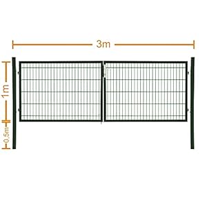 Jws Grünes Doppelflügeltor 3x1m