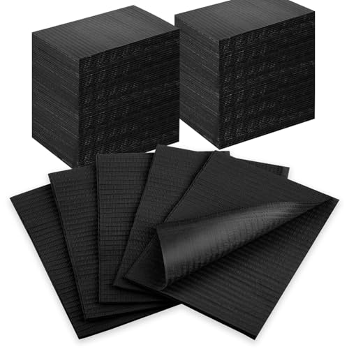 Gusnilo Nail Art Table Mat - Disposable Nail Paper Towels (250PCS) - Black Waterproof 3-Ply Nail Art Paper 13" X 18" Pads for Nail Table Decoration Kit, Nail Art Accessories