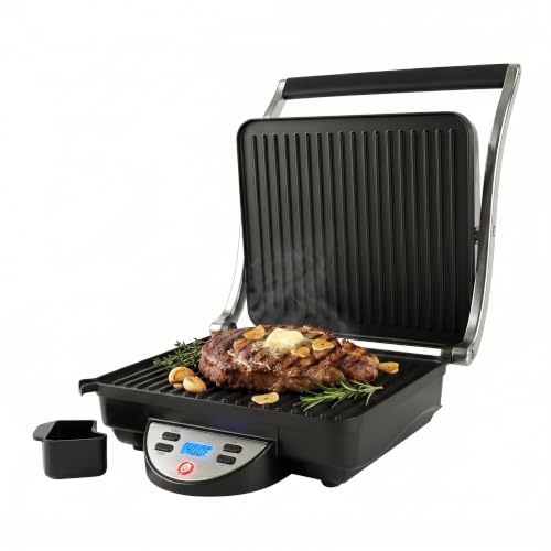 OVENTE Electric Panini Press Sandwich Maker, 1500W Indoor Grill with Nonstick Coated Plates