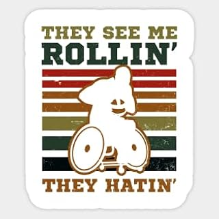 Stickers Vinyl Wheelchair Rugby Shirt | Vintage Retro Style- Vinyl Stickers Laptop Decal Water Bottle Sticker Funny Sticker â€¦519