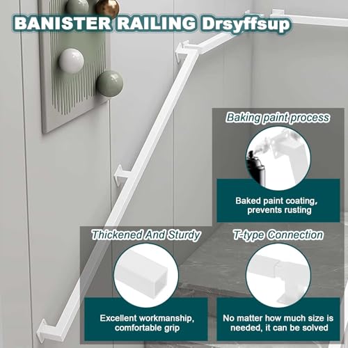 Rambarde pour escalier extérieur kit complet mural blanc