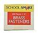 School Smart Fastener, No 2, 1/2 in L, Brass Plated, Pack of 100