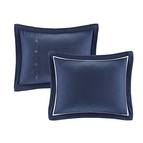 Image of Madison Park Signature Cozy Comforter Set - All Season Bedding Combo Filled Insert and Removable Duvet Cover, Shams, Decorative Pillows, Queen (92 in x 96 in), Bohemian Blue 9 Piece