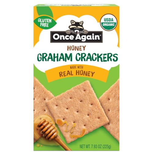 Once Again Honey Graham Crackers - Gluten Free Graham Crackers Made with Real Organic Honey, Small Batch Organic Snacks, Non-GMO, 7.93 oz